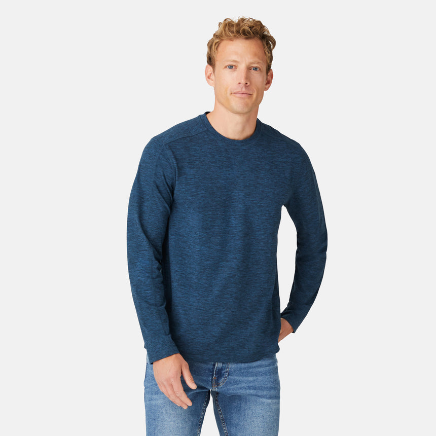 Men's FreeCycle® Sueded Spacedye Long Sleeve Crew Neck