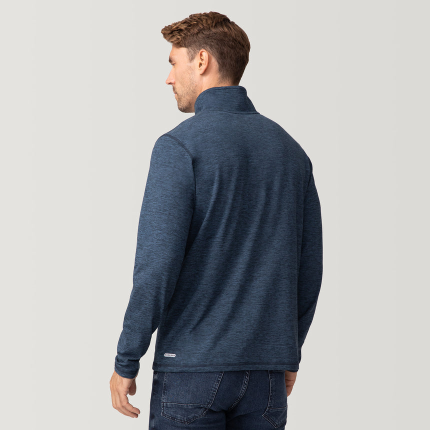 Men's Sueded Spacedye Quarter Zip Long Sleeve Shirt