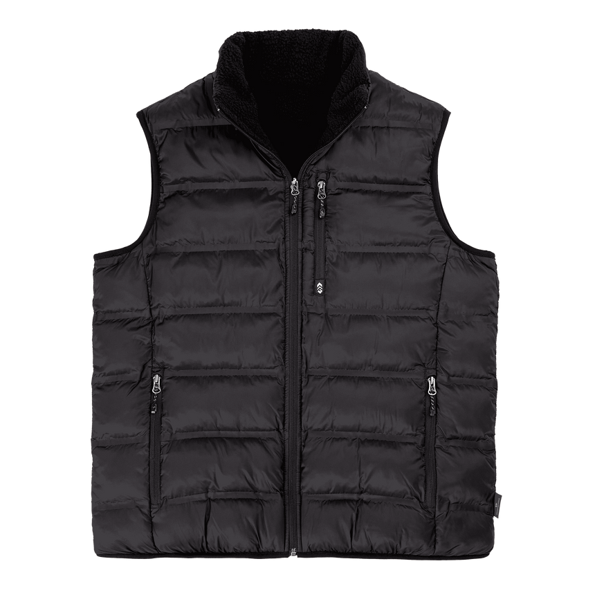 Men's Pine Creek Quilted Reversible Vest - Black - M #color_black