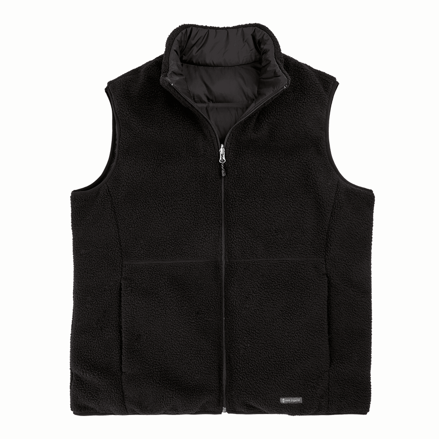 Men's Pine Creek Quilted Reversible Vest - Black - M #color_black