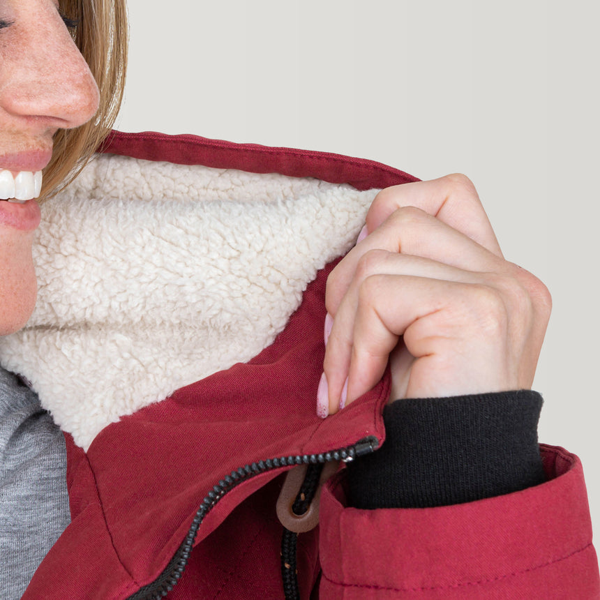 Women's Cascade Canvas Riva Jacket - Sangria - S #color_sangria