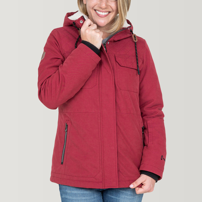 Women's Cascade Canvas Riva Jacket - Sangria - S #color_sangria