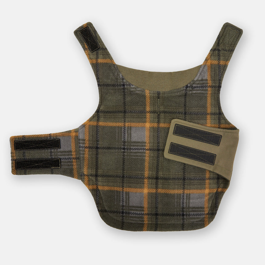 Brawny Canvas Reversible Dog Work Jacket - Olive Vine/Olive Plaid #color_olive-vine-olive-plaid