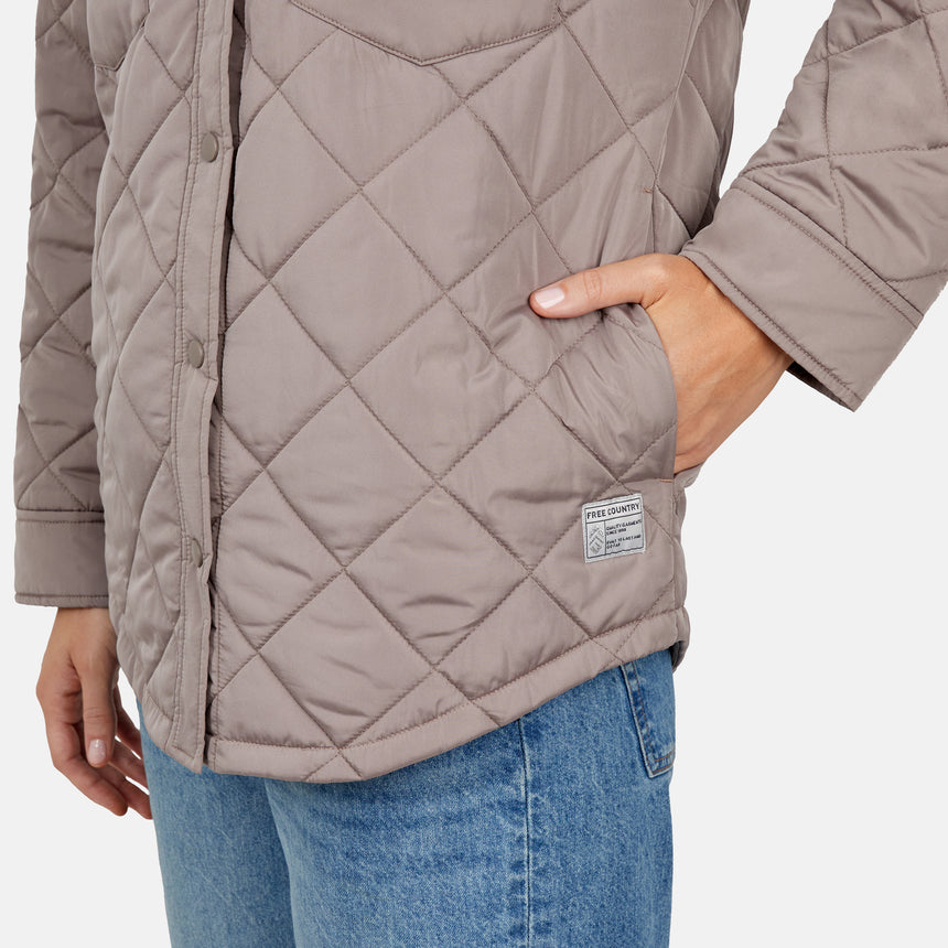Women's Trailblazer Quilted Shacket - Taupe Chill - S #color_taupe-chill