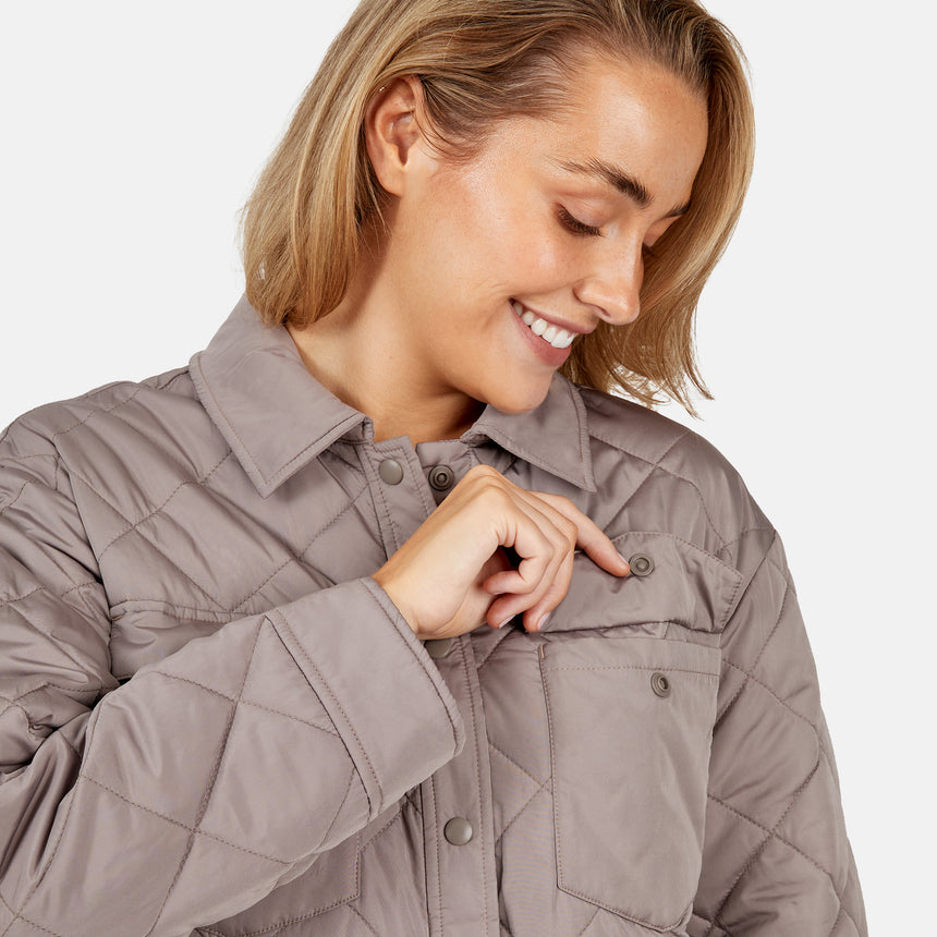 Women's Trailblazer Quilted Shacket - Taupe Chill - S #color_taupe-chill
