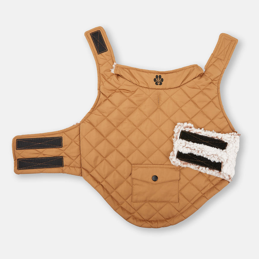 Stratus Lite Reversible Dog Jacket - Camel #color_camel