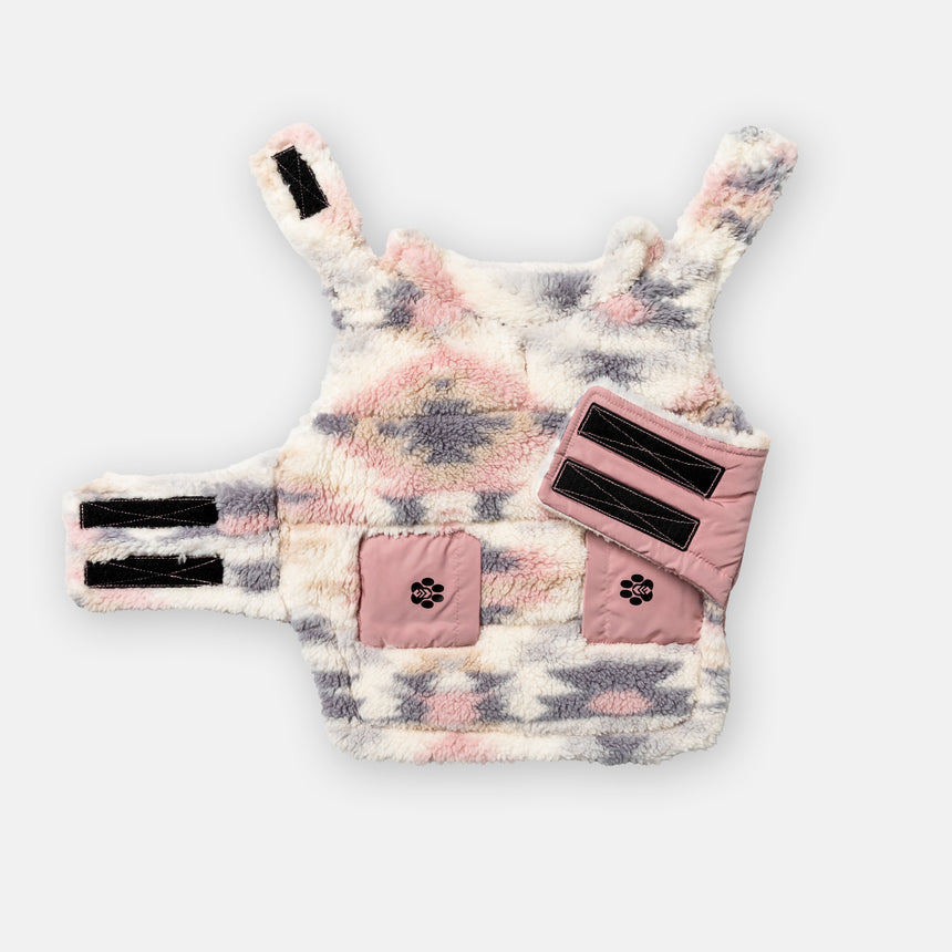 Reversible Sherpa Dog Jacket - Cameo Pink - #color_cameo_pink