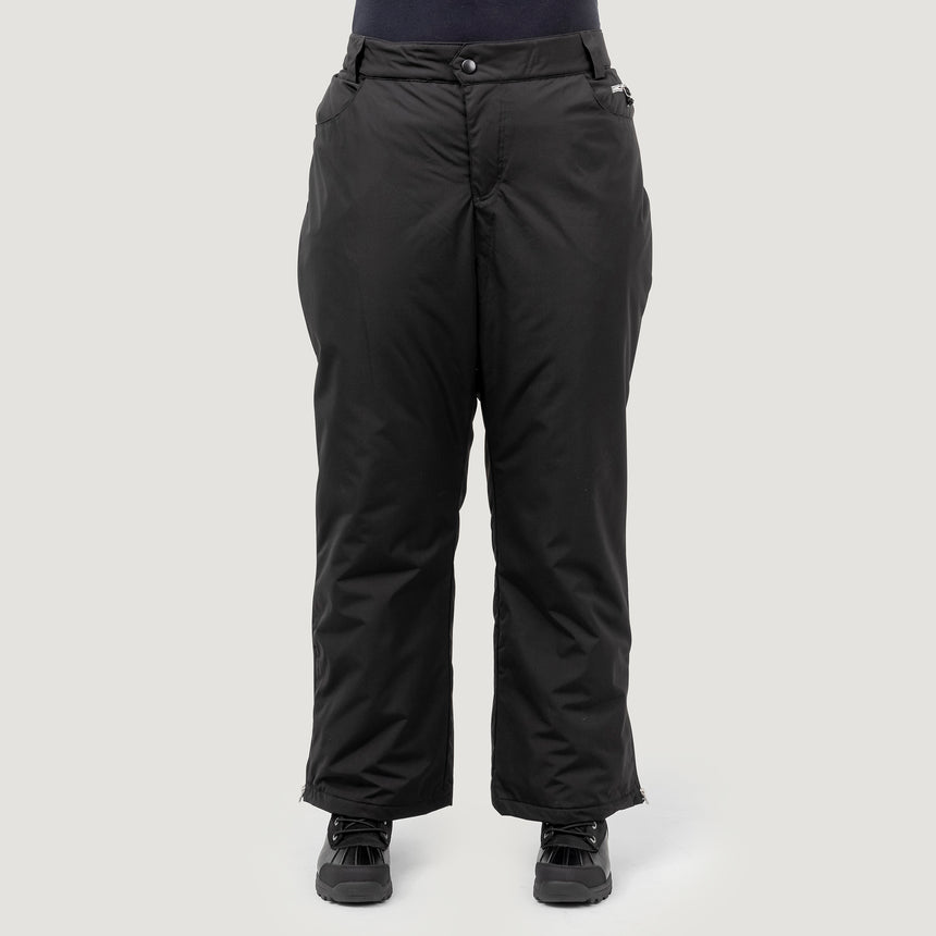 Free Country Women's Plus Size FreeCycle® Chill Off Padded Ski Pant - Black - 1X #color_black