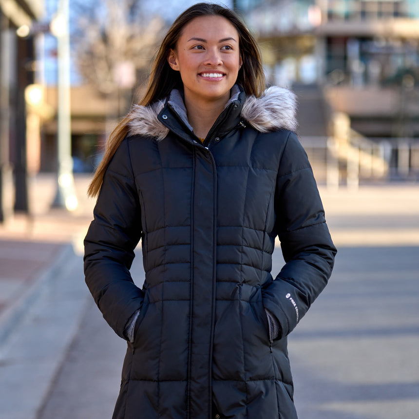 Free Country Women's Full Length Splendor Down Jacket - Black