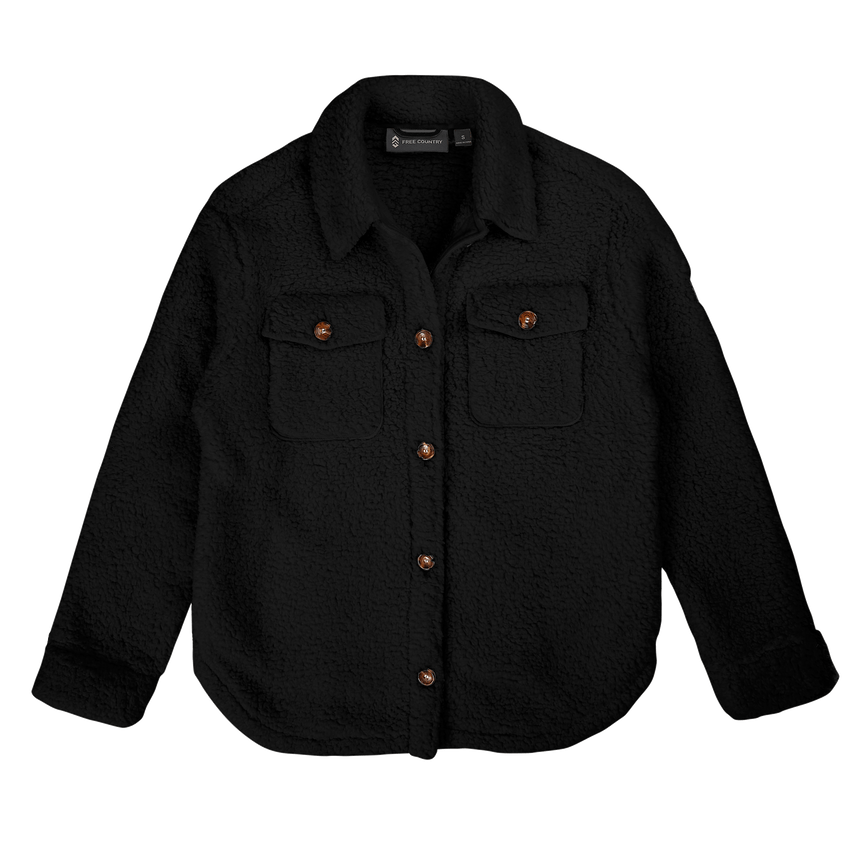 Women's Sherpa Shacket - Black - S #color_black