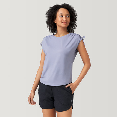 [Victoria is 5'11" wearing a size Small] Women's Microtech® Chill Dolman Sleeve Top - S - Grey #color_grey