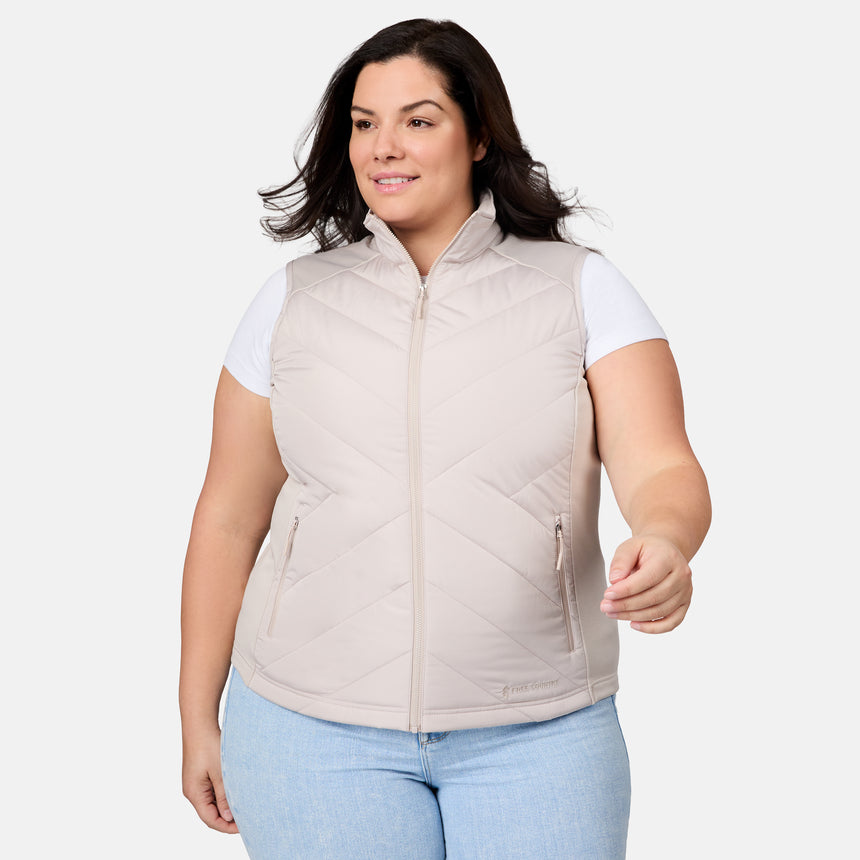 Women's Plus Size Quilted Hybrid Vest