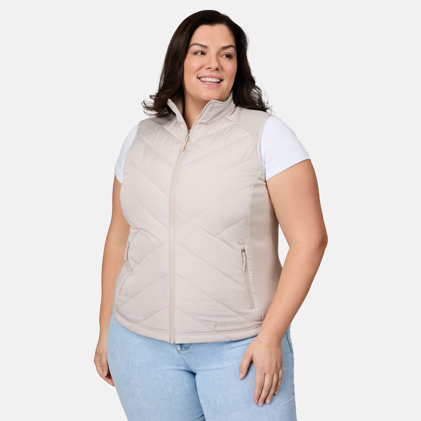 Women's Plus Size Quilted Hybrid Vest