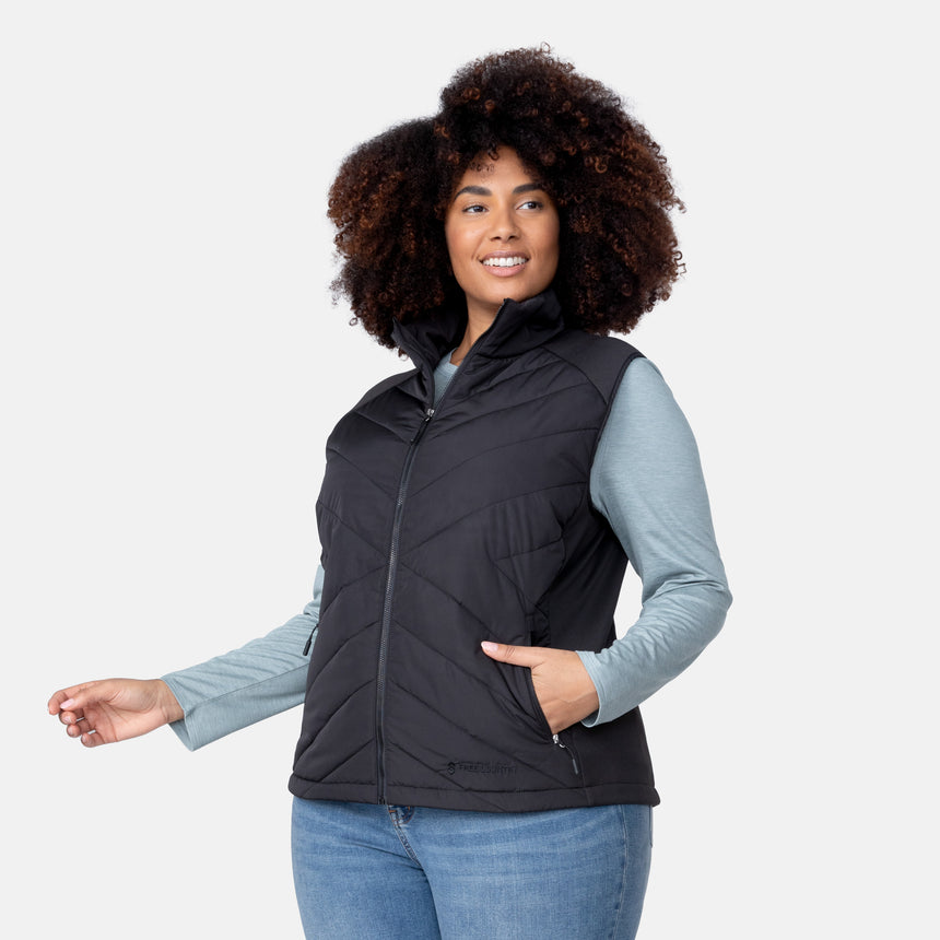 Women's Plus Size Quilted Hybrid Vest