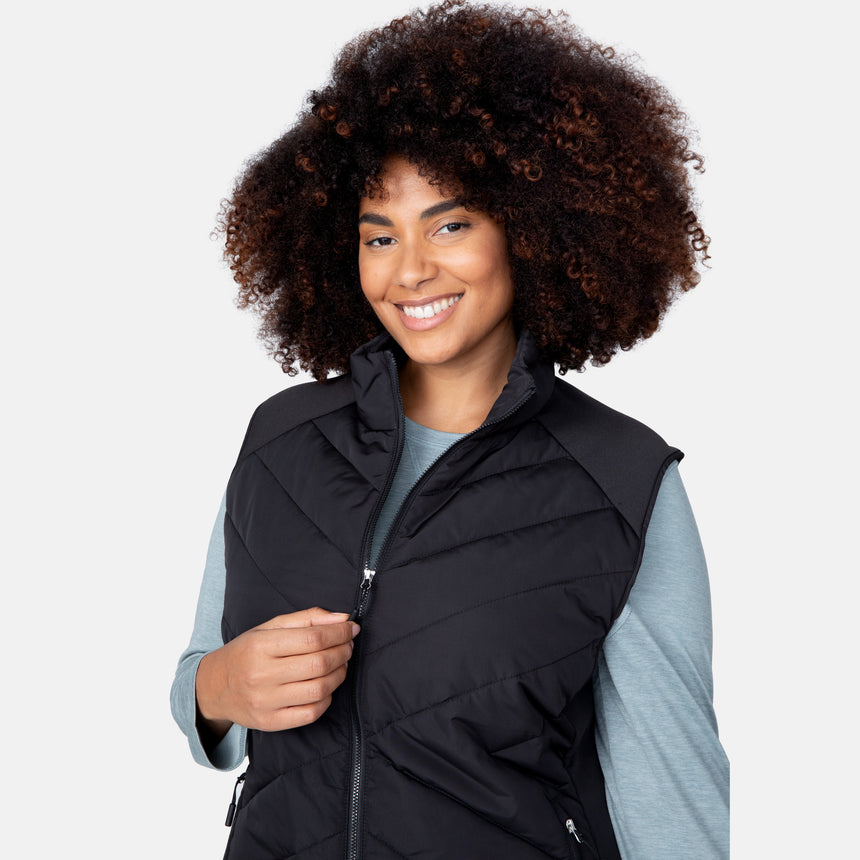 Women's Plus Size Quilted Hybrid Vest