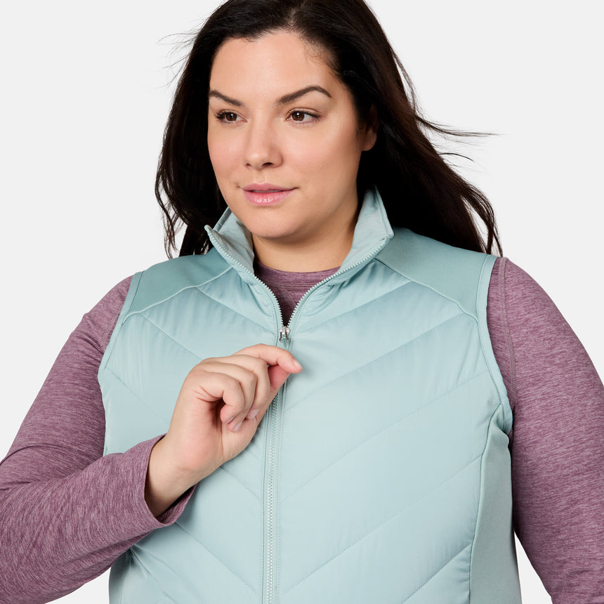 Women's Plus Size Quilted Hybrid Vest