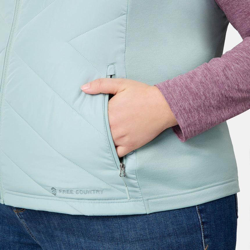 Women's Plus Size Quilted Hybrid Vest