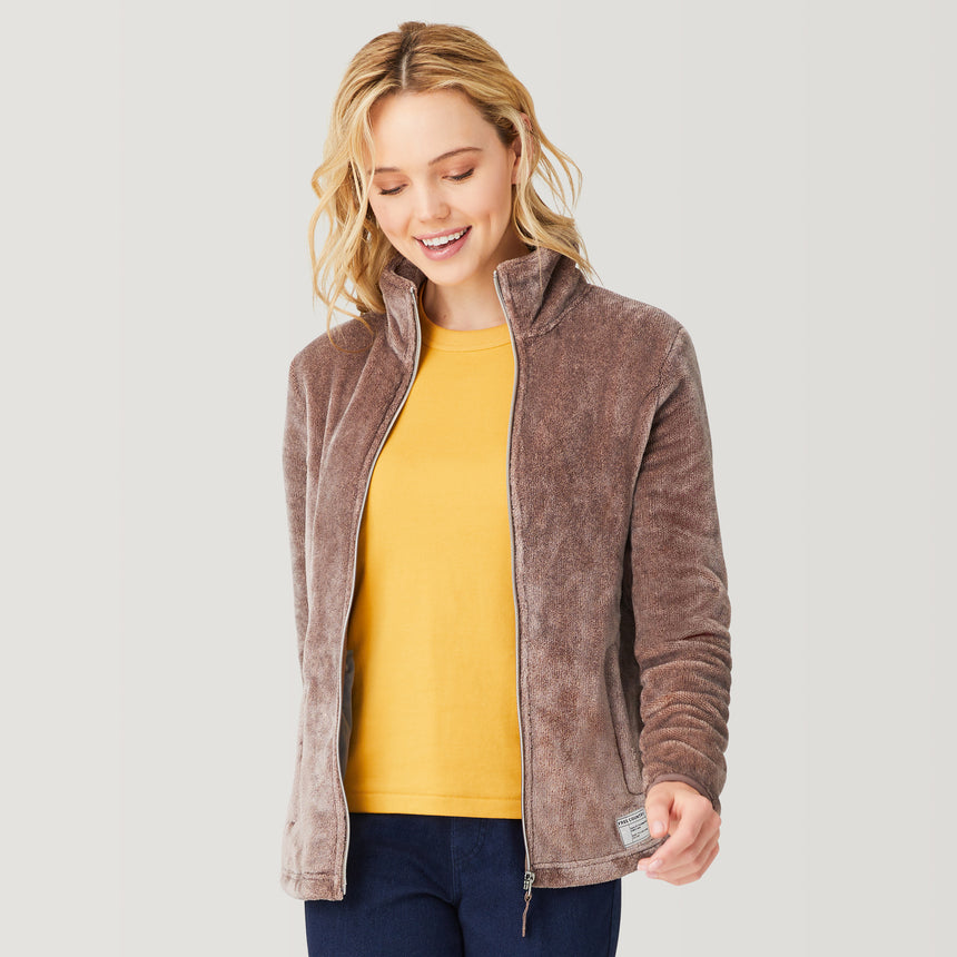 Women's Outbound Heather Butter Pile® Fleece Jacket - Taupe Chill - S #color_taupe-chill