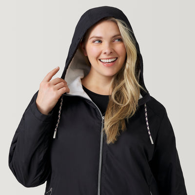 [Angela is 5'10" and wearing a size 1X.] Women's Plus Size Windshear Jacket - 1X - Black #color_black