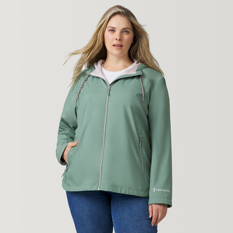 [Angela is 5'10" and wearing a size 1X.] Women's Plus Size Windshear Jacket - 1X - Moss #color_moss