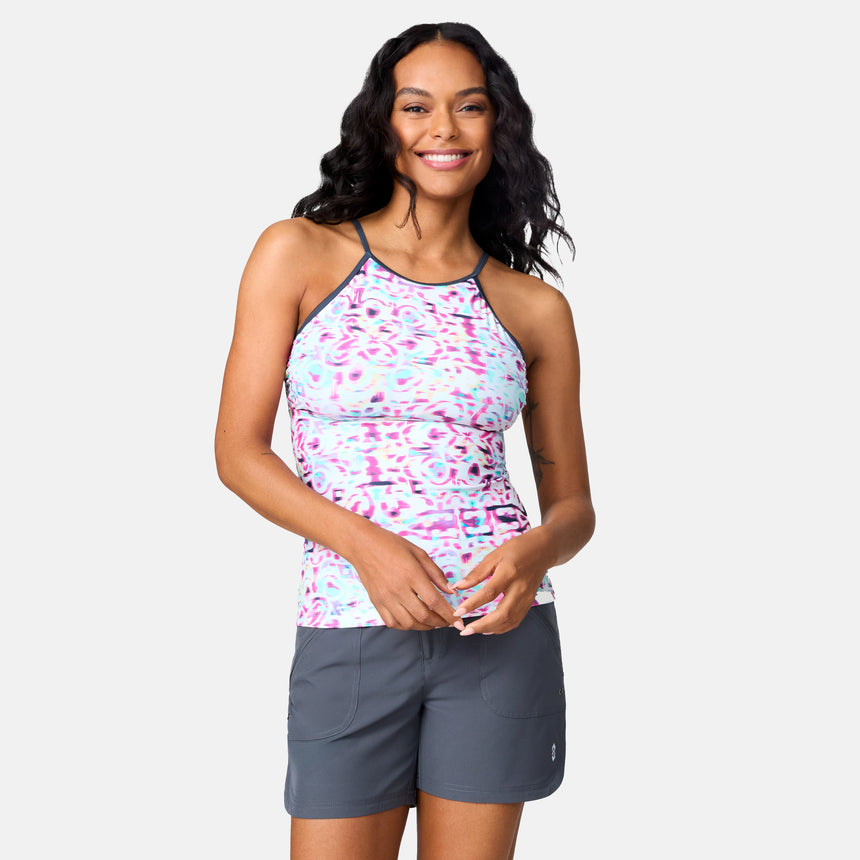 Women's Mirage High Neck Macrame Back Tankini Top