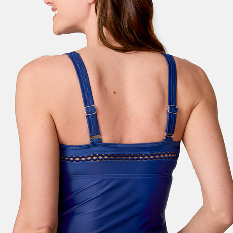 Women's Seashore Blossom High Neck Tankini Top
