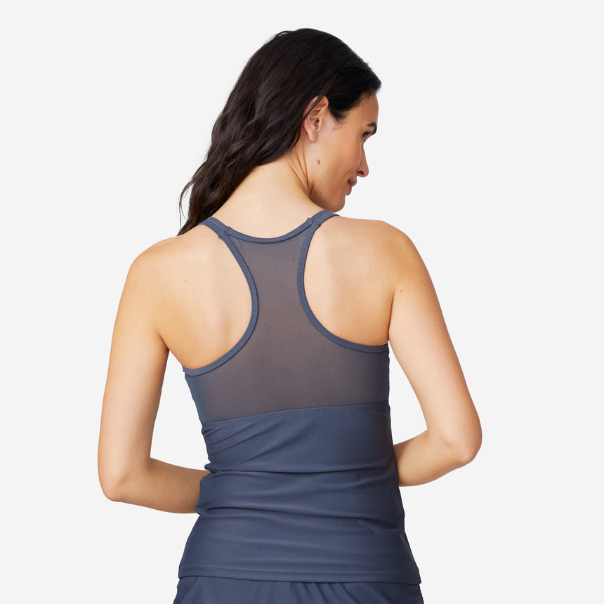 Women's Mirage Mesh Zip-Up Tankini Top