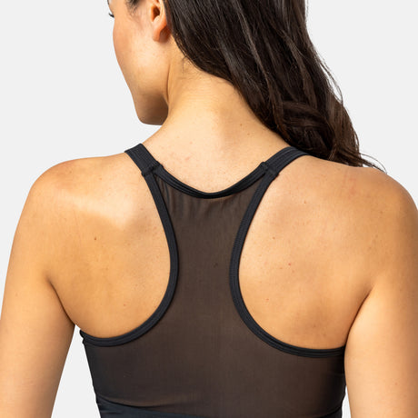 Women's Crochet Wave Mesh Zip-Up Tankini Top