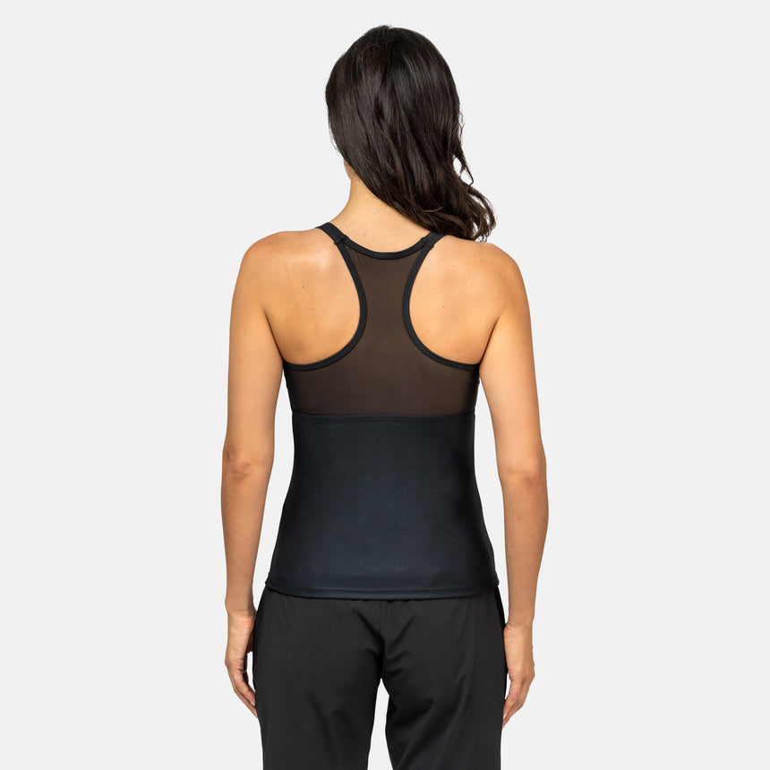 Women's Crochet Wave Mesh Zip-Up Tankini Top