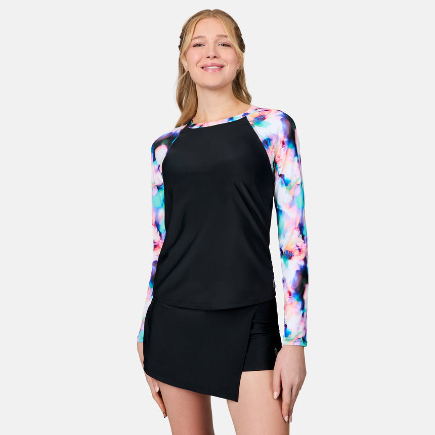 Women's Long Sleeve Swim Shirt with Built-in Bra