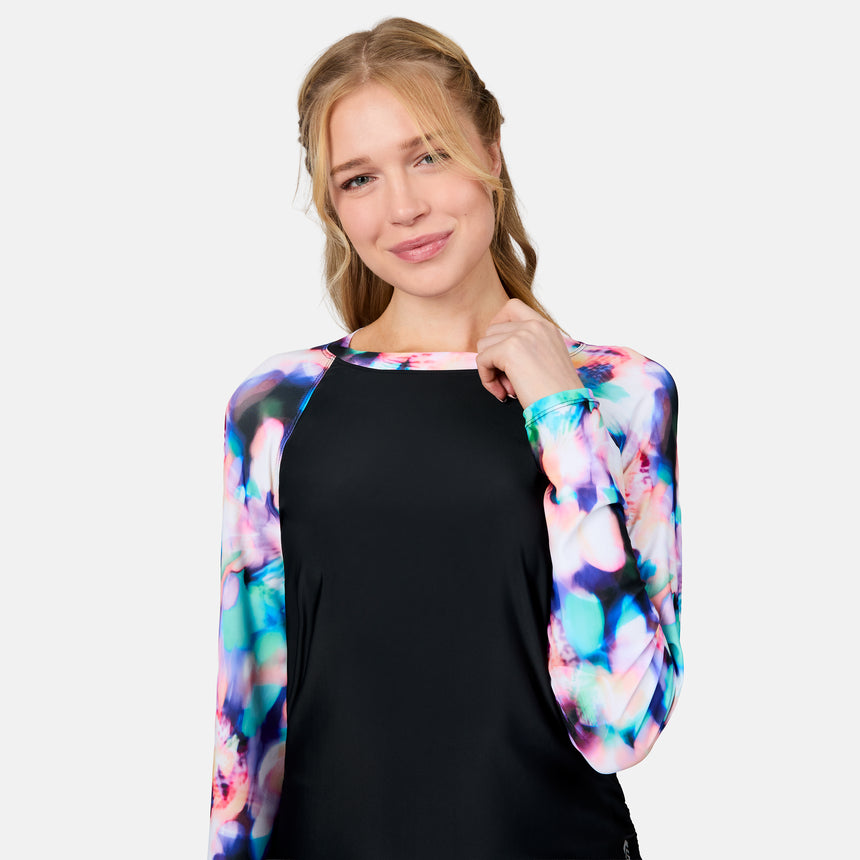 Women's Long Sleeve Swim Shirt with Built-in Bra