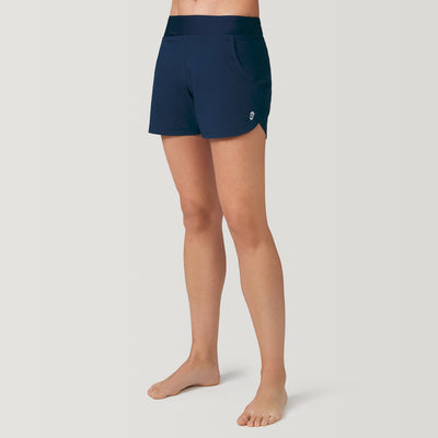 [Model is 5'9" wearing a size Small.] Women's Hybrid Swim Short - S - Navy #color_navy