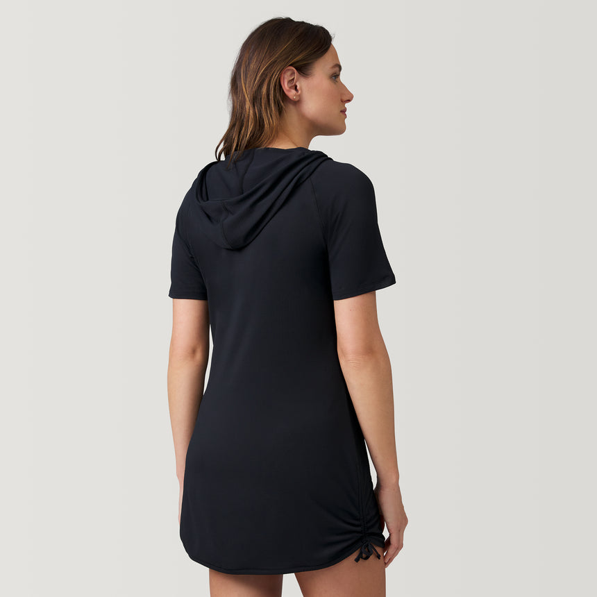 [Victoria is 5'11" wearing a size Small] Women's SunFree UPF Dress - S - Black #color_black