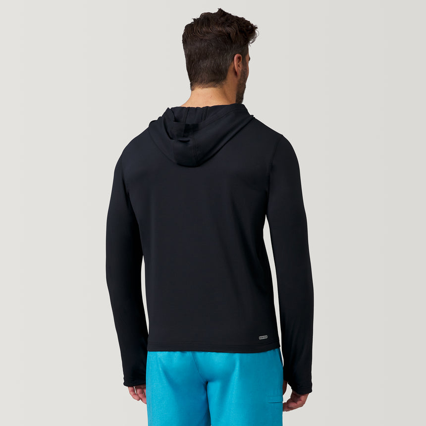 [Justin is 6'1" wearing a size Medium] The Everybody SunFree UPF Hoodie - M - Black #color_black