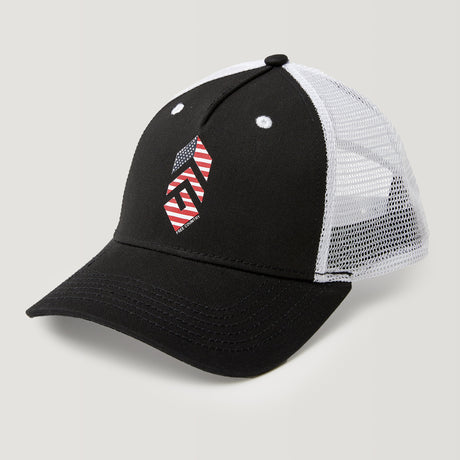Free Country Five Panel Cotton Twill Trucker Hat - Black #color_black