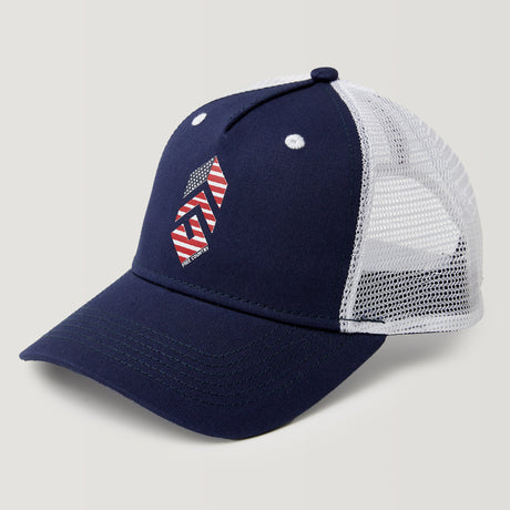 Free Country Five Panel Cotton Twill Trucker Hat - Deep Sea #color_deep-sea