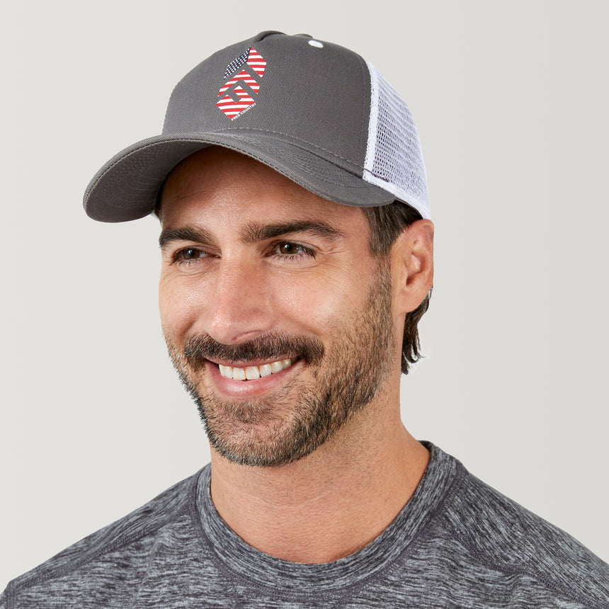Free Country Five Panel Cotton Twill Trucker Hat - Deep Charcoal #color_deep-charcoal