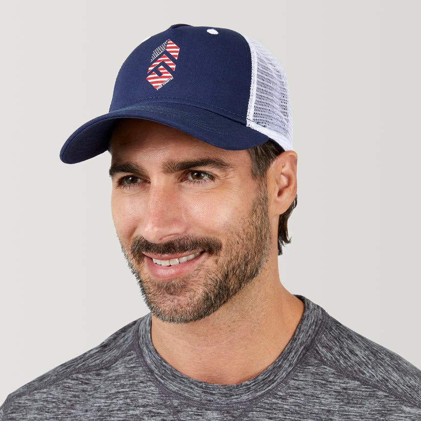 Free Country Five Panel Cotton Twill Trucker Hat - Deep Sea #color_deep-sea