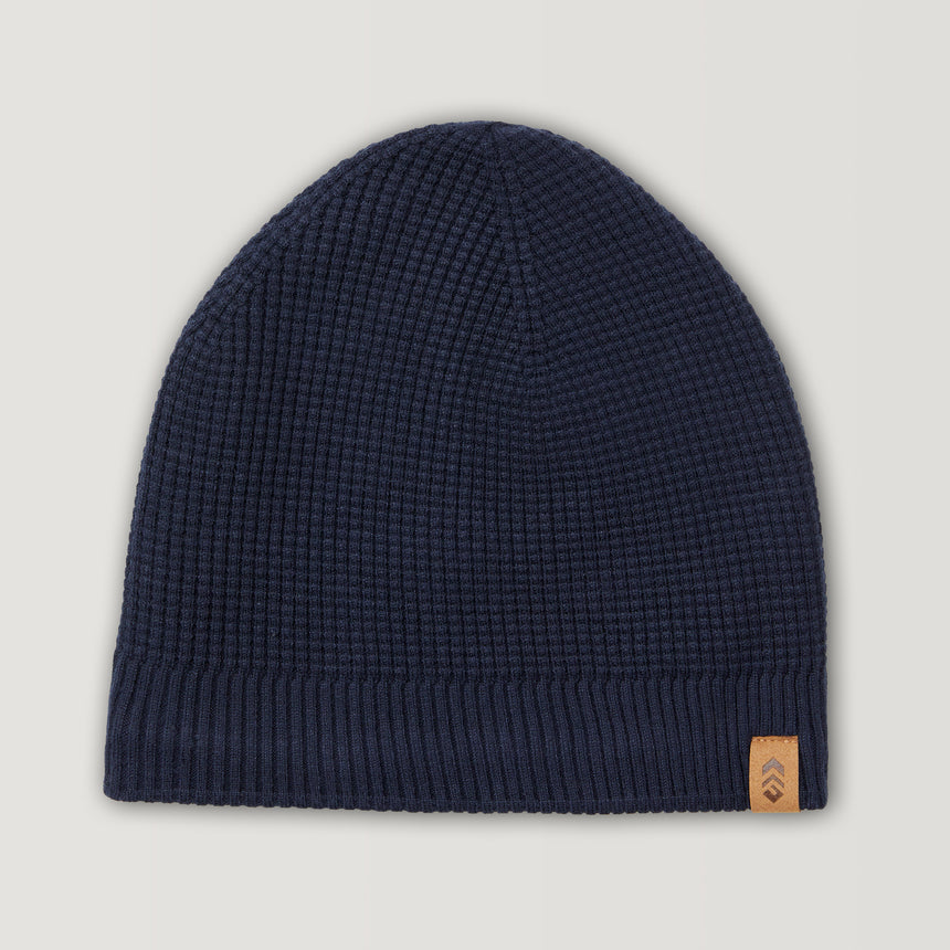 Men's Waffle Knit Beanie - Navy #color_navy