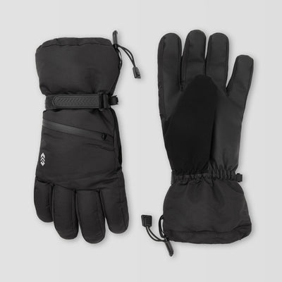 Men's Ski Glove with Web Strap - Black #color_black