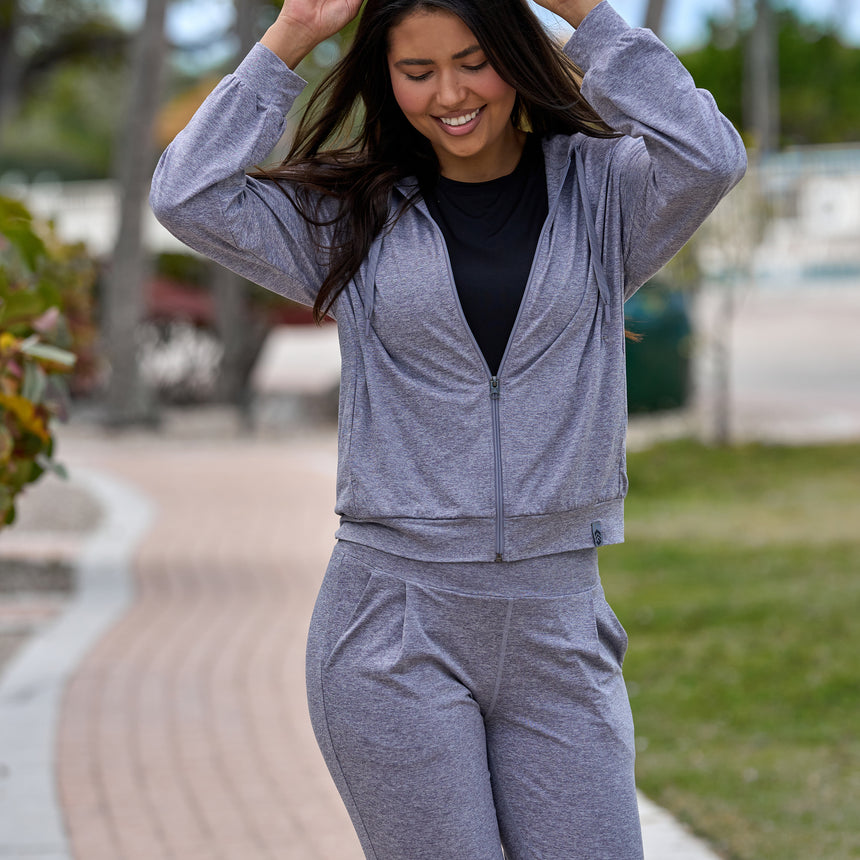 Women's Cloud Knit Zip Hoodie - Medium Grey - S #color_medium-grey