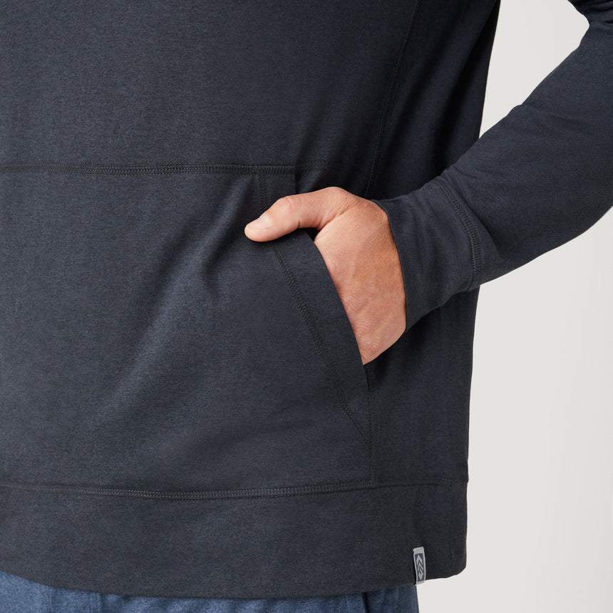Men's Lightweight Sueded Hoodie - Black - M #color_black