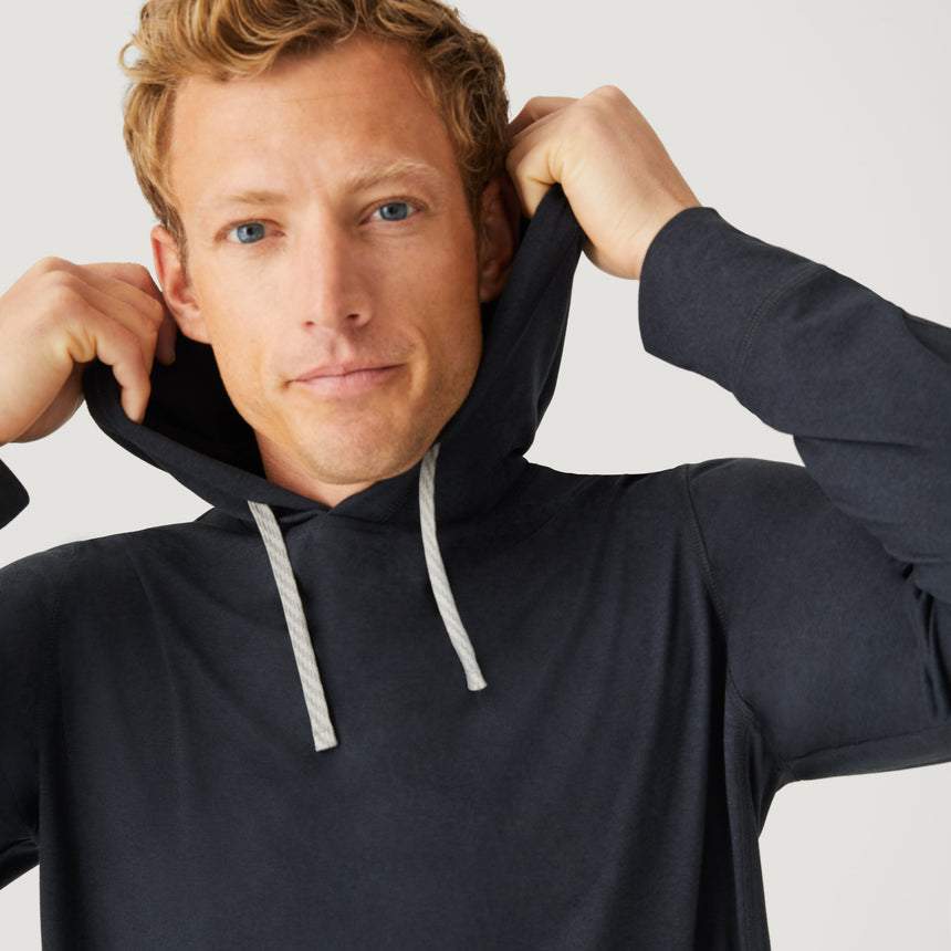 Men's Lightweight Sueded Hoodie - Black - M #color_black