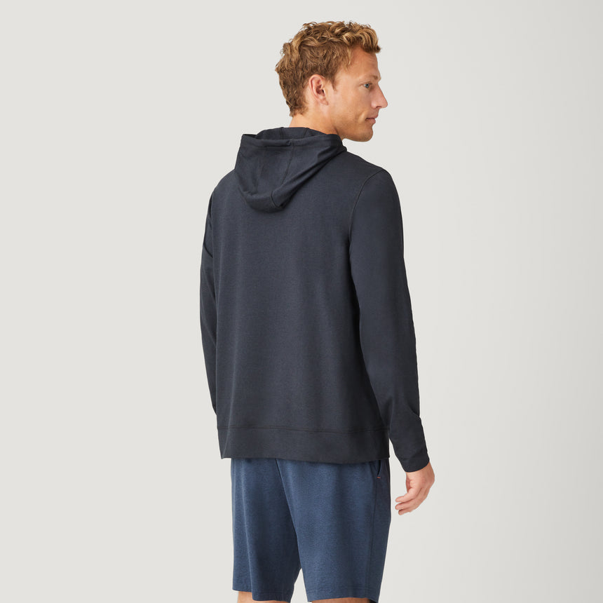 Men's Lightweight Sueded Hoodie - Black - M #color_black