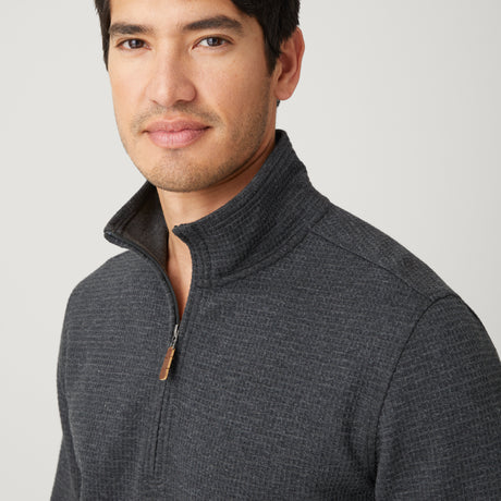 Men's Glenclyffe Waffle 1/4 Zip Mock Neck Shirt - Onyx - M #color_onyx