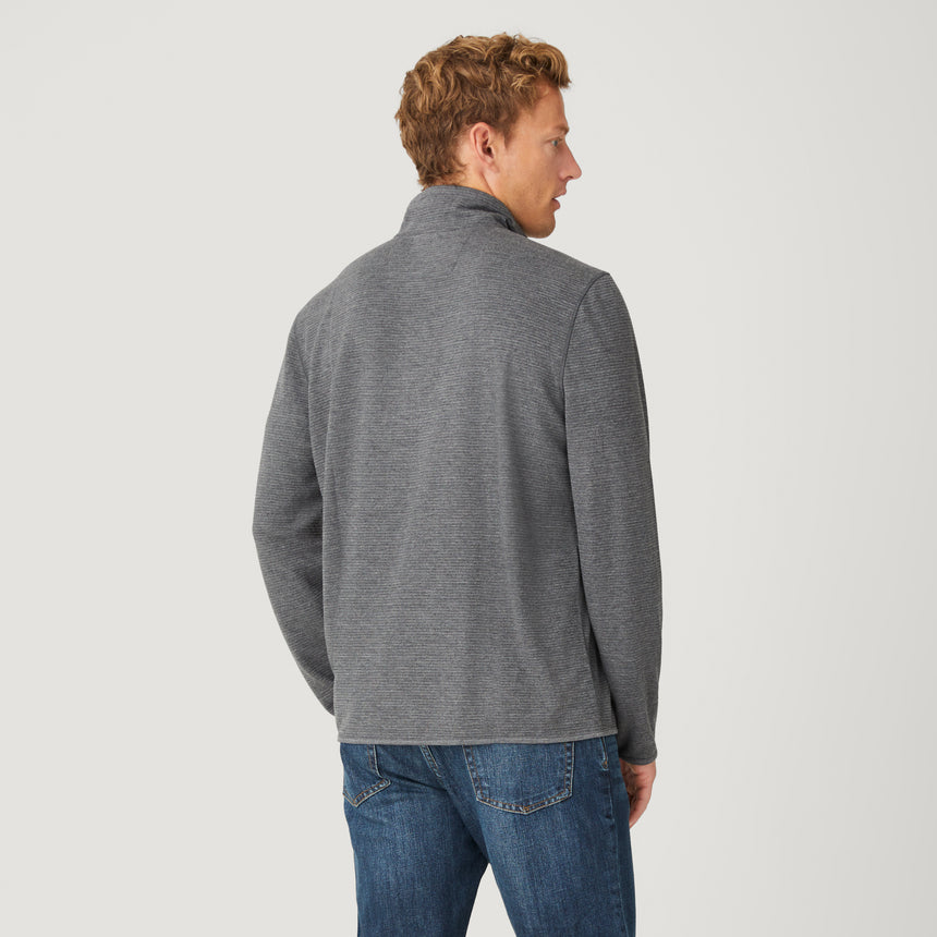 Men's Altitude Quilt Long Sleeve 1/2 Zip Mock Neck Shirt - Black - M #color_black