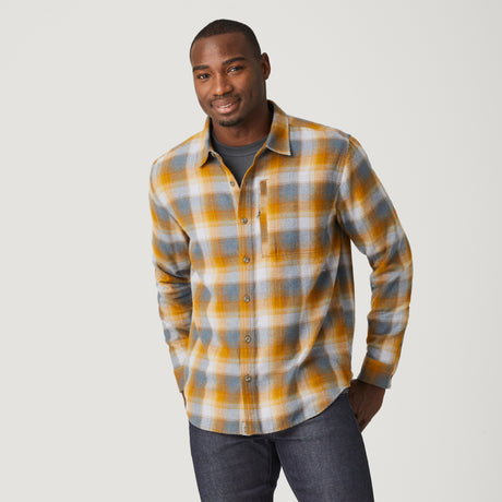 Men's Easywear Flannel Shirt - Canyon Brown Plaid - M #color_canyon-brown-plaid