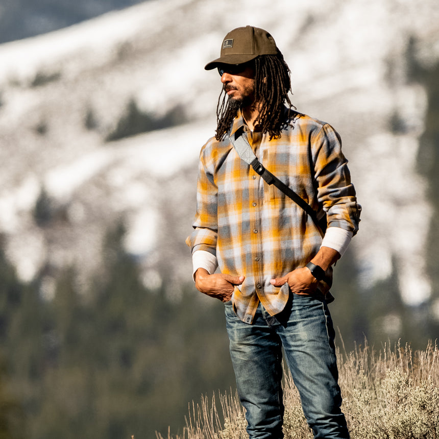 Men's Easywear Flannel Shirt - Canyon Brown Plaid - M #color_canyon-brown-plaid