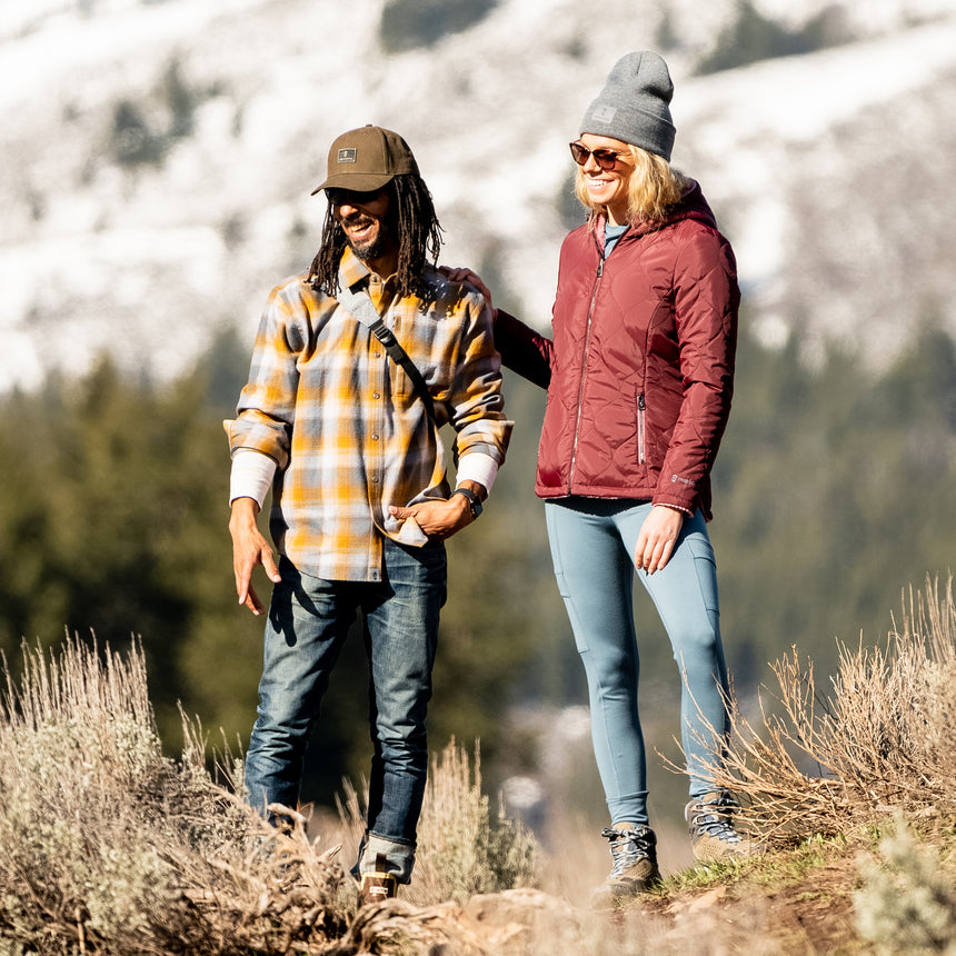 Men's Easywear Flannel Shirt - Canyon Brown Plaid - M #color_canyon-brown-plaid