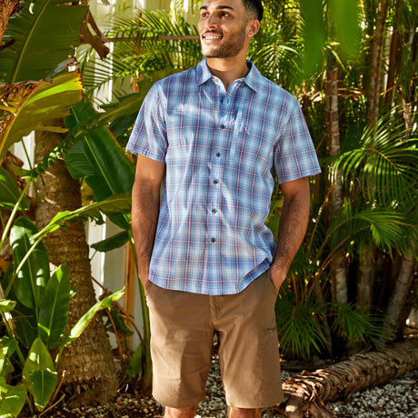 Men's Excursion Short Sleeve Poplin Shirt - Airy Blue - M #color_airy-blue